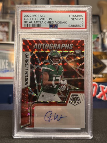 2022 Mosaic Rookie Auto Mosaic-Red Mosaic GARRETT WILSON #RAMGW PSA 10 Rookie RC