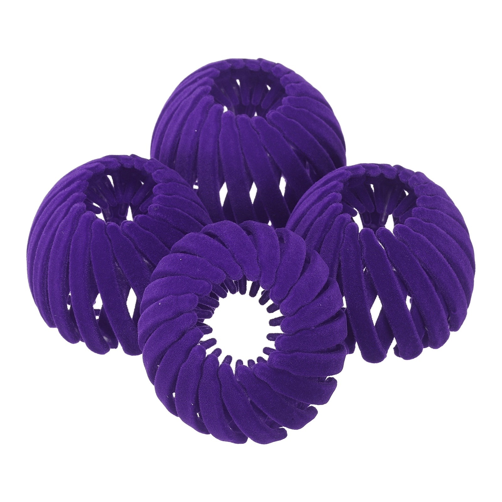 Bird Nest Magic Hair Clip, Hairs Maker Ponytail Holder (4 Pack, Purple)