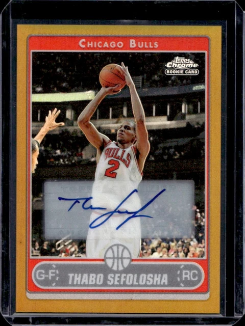 2006-07 Topps Chrome Thabo Sefolosha Auto Refractor RC Gold #/25 Bulls