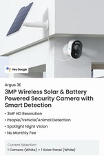 2 Pack - Reolink Argus 3e Solar-Powered Security Camera with 3MP Wireless Wi-Fi