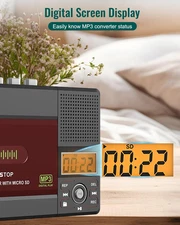 Small Cassette Tape Player, USB C or SD Card Audio Cassette to MP3 Digital Conve