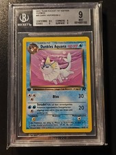 Dunkles Aquana 45 BGS 9 45/82 1. Edition first Team Rocket Deutsch
