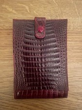 Portafogli e documenti vintage stampa coccodrillo marrone/rosso