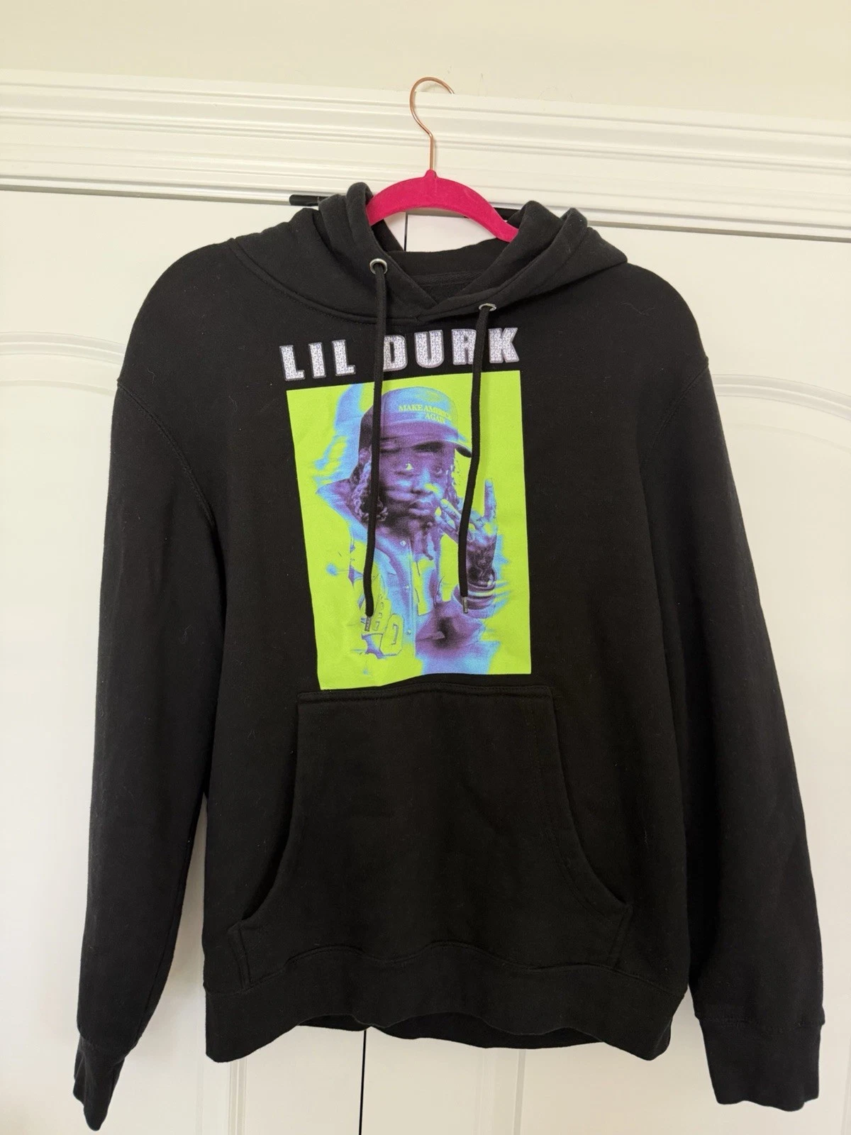 Lil Durk Men’s Hoodie Size Medium Black Pullover Long Sleeve Hooded Sweatshirt
Opens in a new window