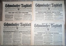 4 x SCHWABACHER TAGBLATT Schwabach 1940 Norymberga Francja Londyn
