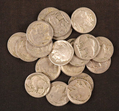20-1913 Type 1 (On Mound) Buffalo Nickels with Decent Appearances - Dateless Lot
