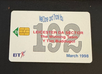UK BT Telefonkarten - £2 Leicester DA Show: The Winning Team PRO390