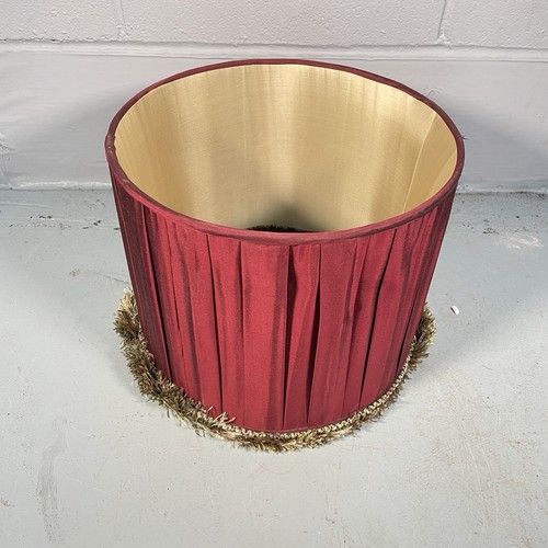 Mid Century Burgundy Red Round Golden Fringed Lampshade 34cm Wide 28cm Tall - Picture 2 of 6