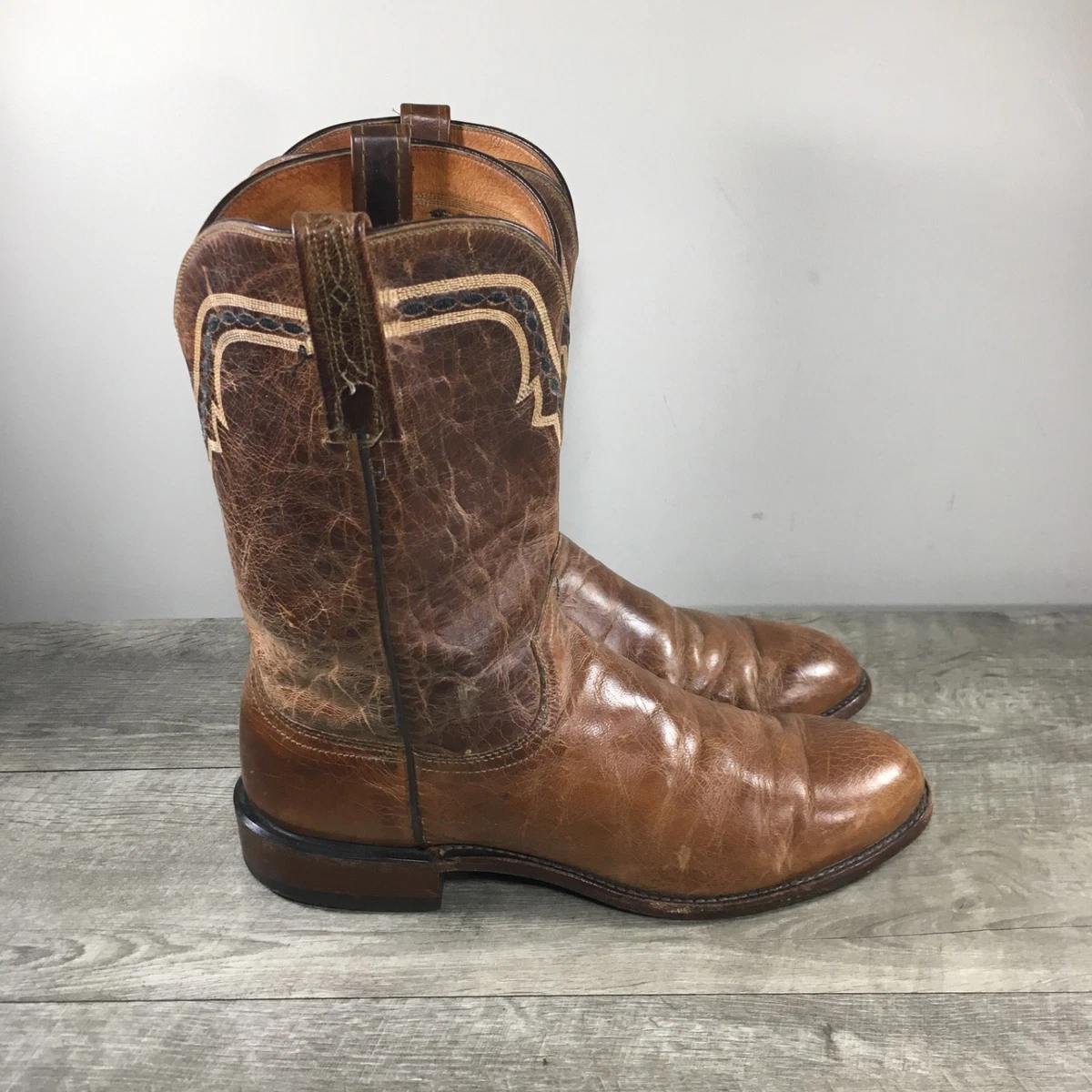 Vintage 90s Lucchese 2000 Leather Western Boots Embroidered Cowboy Rodeo Y2K Lucchese 2000 - Etsy main image 2