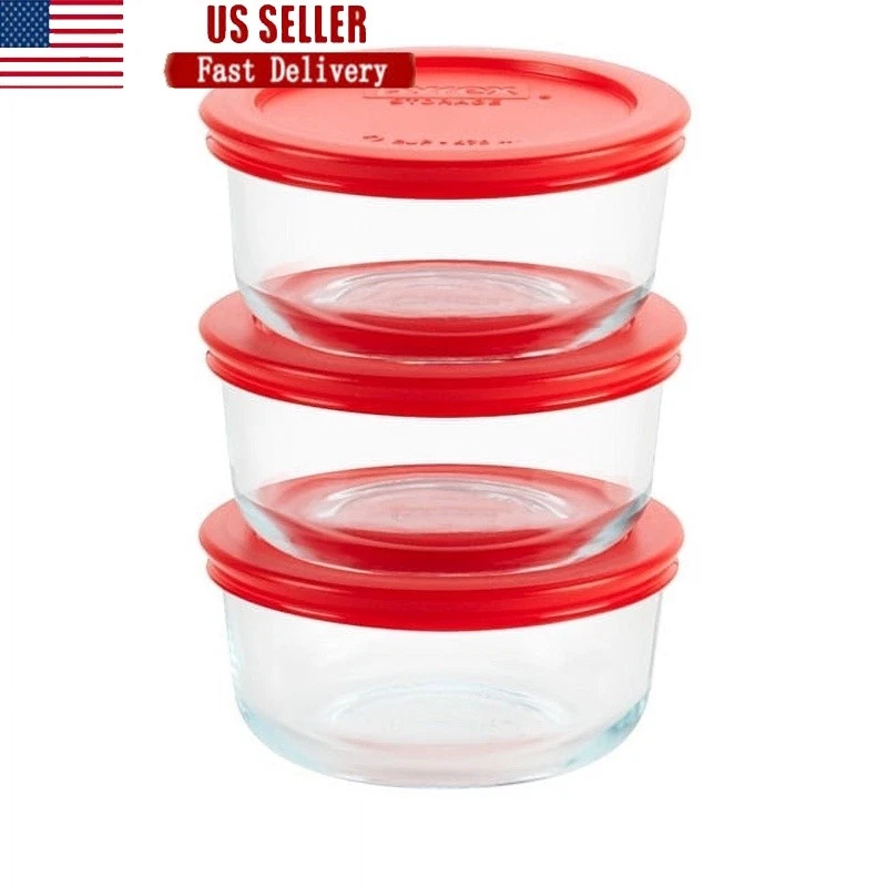 Durable Glass Food Storage Containers W/ Airtight Lids Meal Prep & Leftovers New