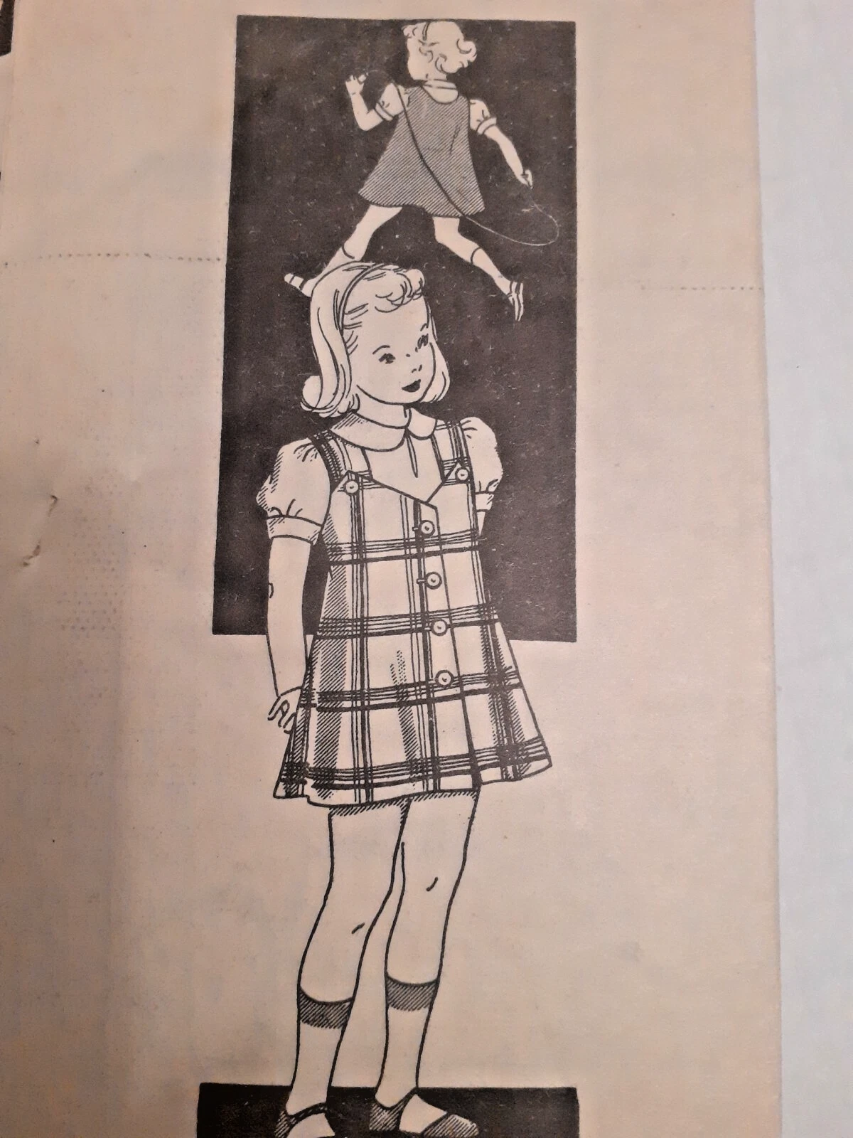 Anne Adams 4956 Jumper Dress Blouse Top Sewing Pattern Girls 2 VTG Mail Order