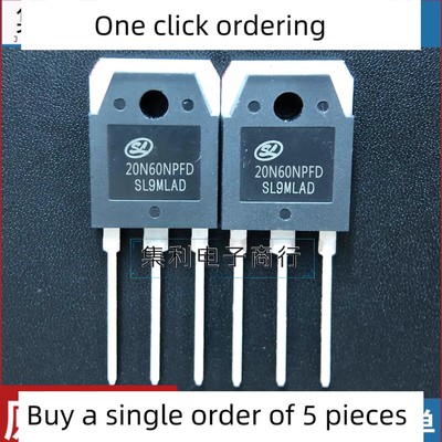 5 pieces 20N60NPFD TO-3P 20A/600V inverter welding machine IGBT field effect