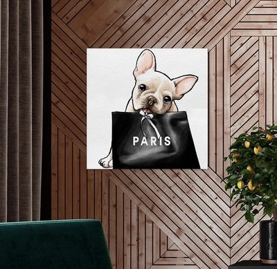 Burlington Oliver Gal Artist Co. Frenchie Shopping In Paris Canvas