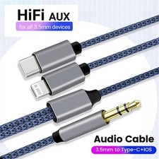 2 in 1 Type-C iOS to 3.5mm AUX Audio Cord Cable For iPhone 17 16 15 Pro Max 14