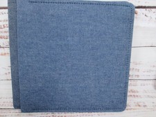 Creative Memories 7x7 Blue Denim Jean Scrapbook Strap Hinge New