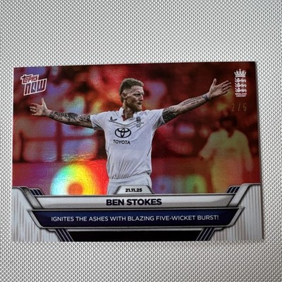 Topps Now England Cricket - Ben Stokes - Ignites the Ashes #014 Red Parallel /5