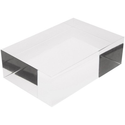 Plymor Clear Polished Acrylic Rectangular Display Block, 2'' H x 6'' W x 4'' D