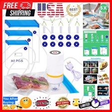 42 PCS Sous Vide Vacuum Sealer Set - 30 Reusable Bags, 5 Clips and Sealing Cl...