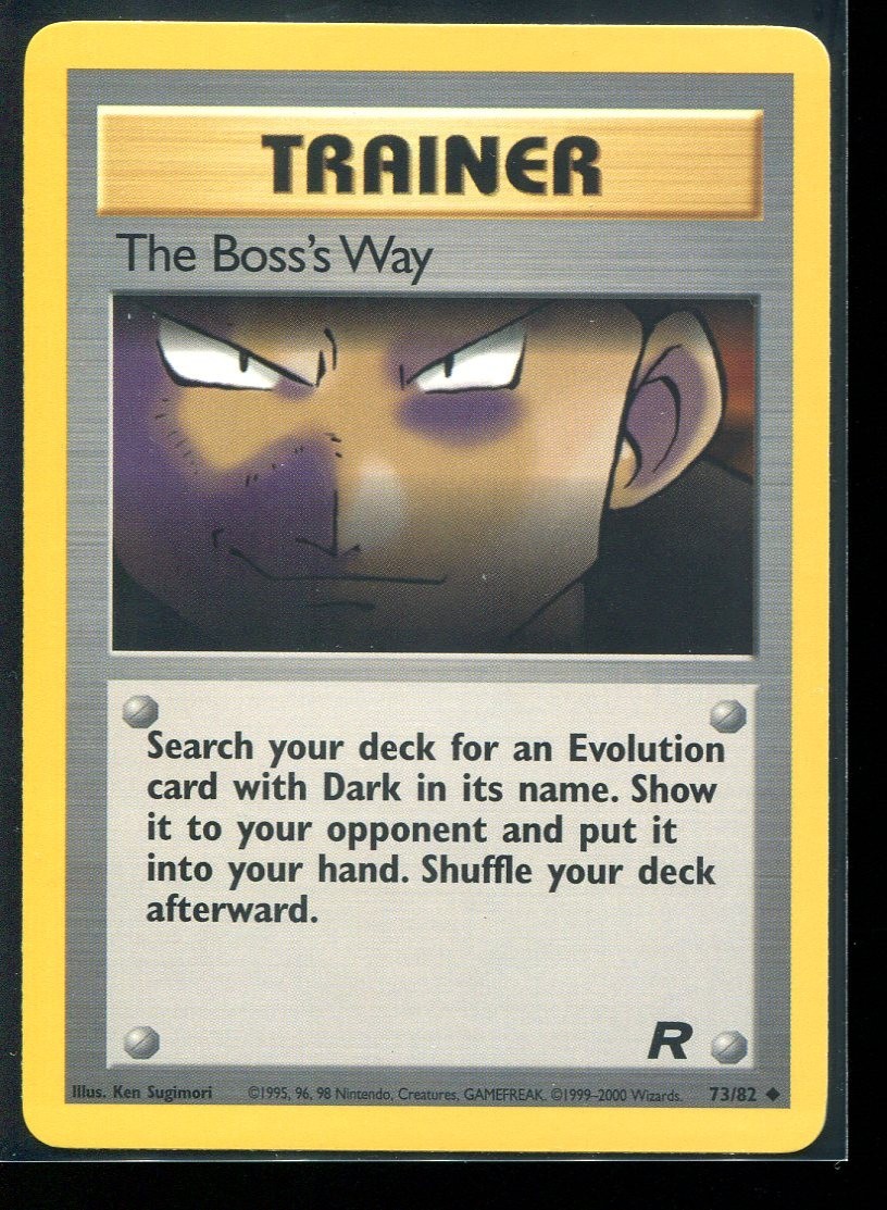 The Boss's Way 73/82 Team Rocket Uncommon Trainer Pokémon Card WOTC NM Vintage