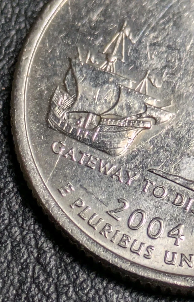 2004-P 25c Florida Error State Quarter Die Crack Error Heavily Struck Through - Image 3 of 4