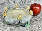 Vintage McCoy Majolica Frog Planter Bowl Ceramic Art Pottery Lily Pad 6x3 MCM