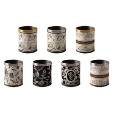 Round Trash Can Paper Basket Waste Bin for Living Room Bathroom Indoor