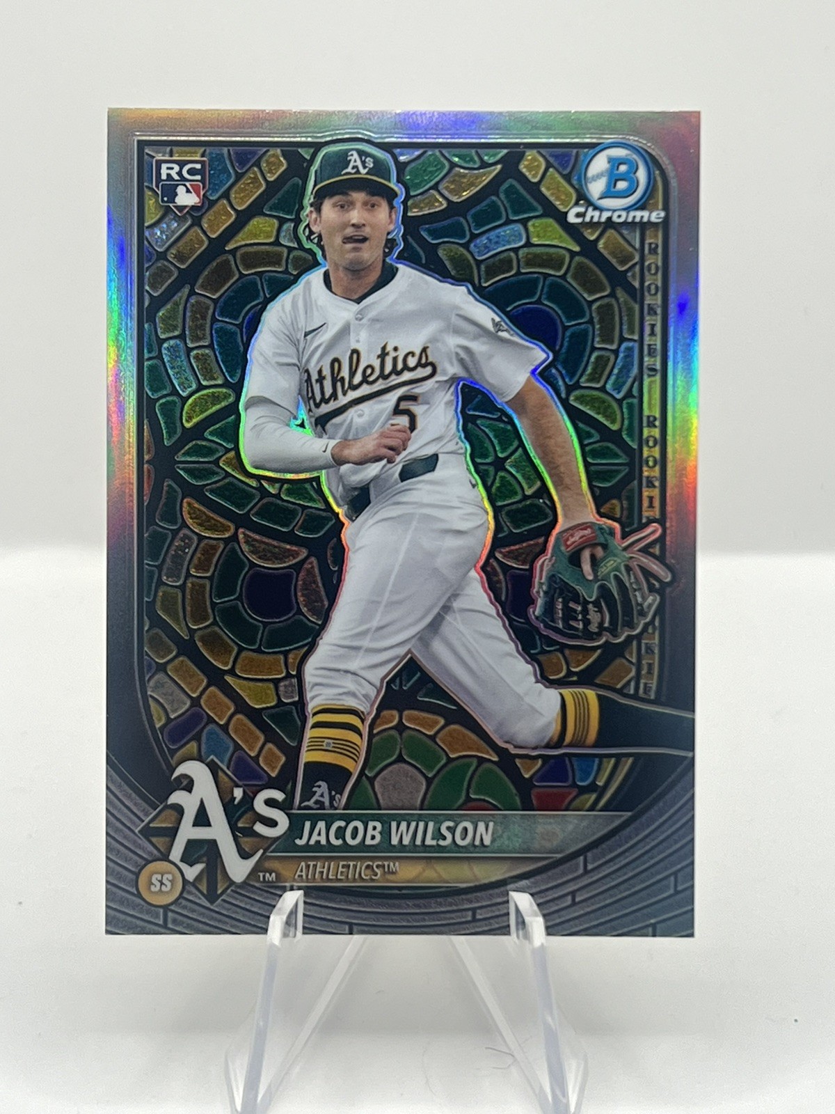 Jacob Wilson 2025 Bowman #9 Etched in Glass Variations Rookie RC