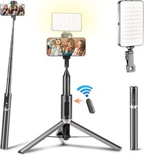 Smart Selfie Stick  Tripod Stand with 360 Rotation 2LED Fill Light 56inch New