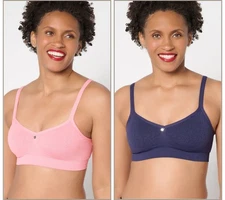Breezies Women's Bra Sz L Cooling Comfort Seamless Multi-colored A678610