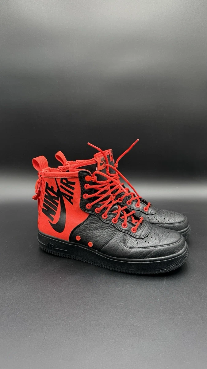 may　S-F-1　新品 Nike SF Air Force 1 Mid Habanero Red Black for Sale | Authenticity