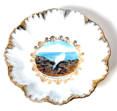 Antique THE CHURN, MARBLEHEAD NECK MA Souvenir China Candy Dish Bowl