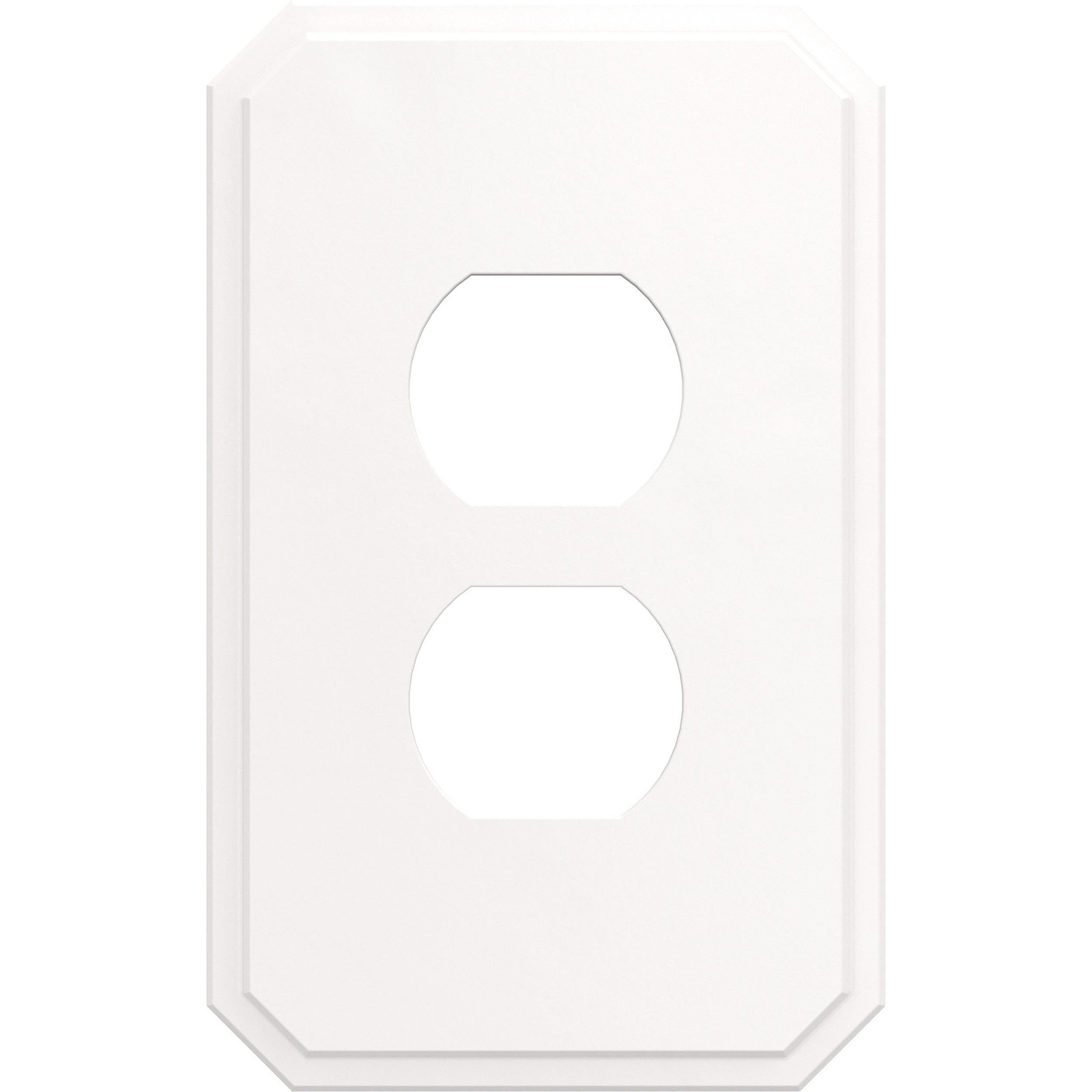 3-Pack White Stepped Geometric Outlet Covers 1-Gang Concealed Mount