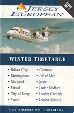Jersey European Airways timetable 1995/10/30