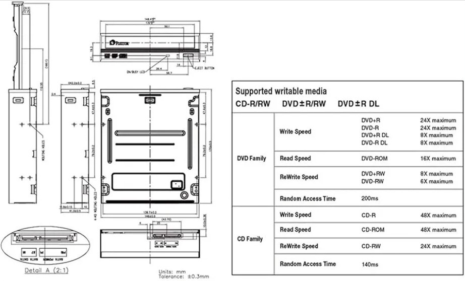 OSGEAR Desktop PC Internal DVDRW SATA 24x DVD 56x CD ROM Windows XP 7 8 ...