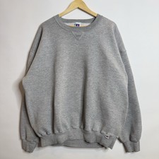 Vintage Russell Athletic Sweatshirt made in USA Blank Crewneck Grey XXLT