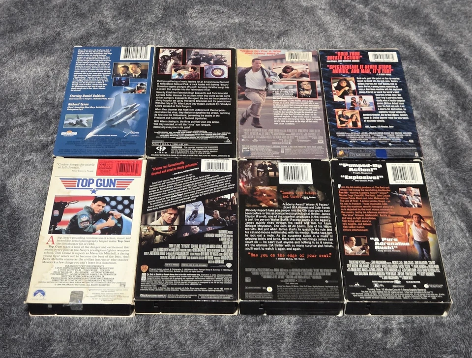 80s 90s 2000s Action VHS Lot Of 8 Top Gun Speed Con Air - Image 2 of 4