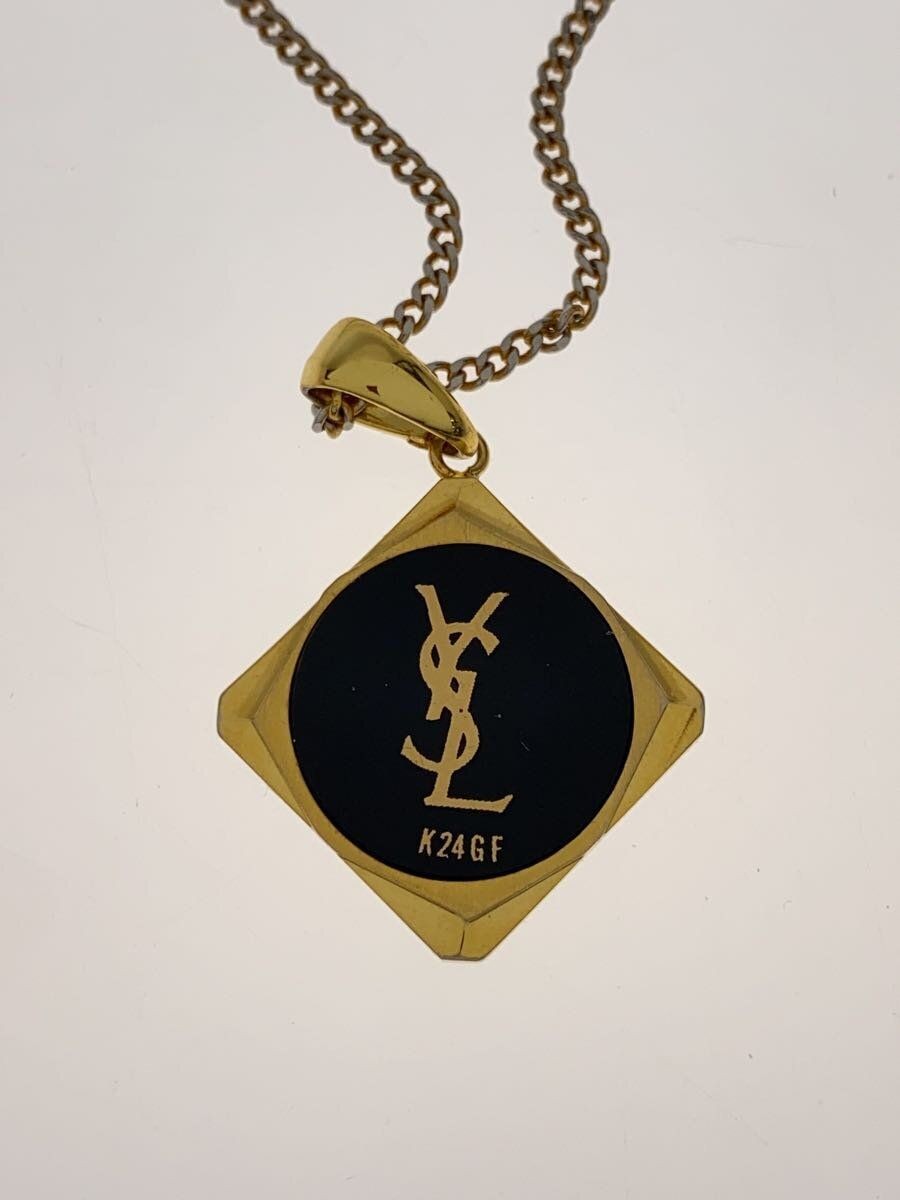 Collana YVES SAINT LAURENT placca logo K24GF donna con top GLD usata
