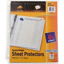 2 Pack Avery Sheet Protectors, Standard-Weight, 8.5in X 11in, Clear 75540, 10 Ct