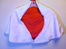 Costume, Cape White Plush  Red Lining Girls Dress Up Reversible Princess LITTLE