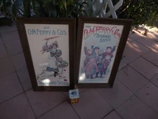 Two Vintage D.M. Ferry & CO STANDARD SEEDS Poster on hard Board 1891+TIN CAN ALO