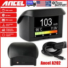 Ancel Car Head Up Display Lcd Smart Gauge Digital Speed Fuel Gauge Obd2 Scanner