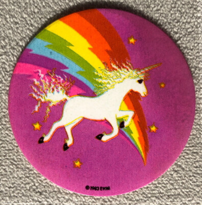 EHM Rainbow Unicorn Sticker, 1983, Used, 1.75  Diameter