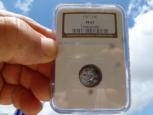 1961 Roosevelt JS Proof Silver Dime Graded by NGC PF 67 Light Tone A Beauty!