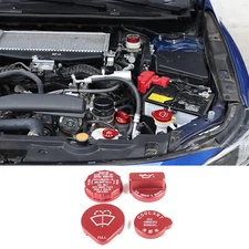 For Subaru WRX 2021-2023 Red Alloy Engine Compartment Oil Caps Accessories Cover