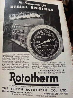 Da12a Ephemera Technik Werbung 1959 Rototherm Dieselmotoren 