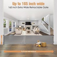 165 INCH EXTRA WIDE RETRACTABLE BABY GATE 35" TALL - BROKEN HANDLE