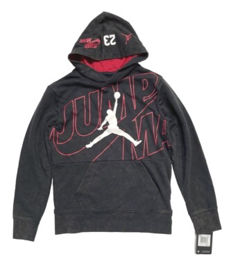 Nike Air Jordan Jumpman Elevated Black Acid Wash Hoodie Boys Medium 5/6Years $50