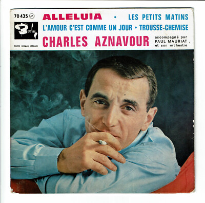 Charles Aznavour Vinyl 45 Runden EP Alleluja Zigarette L.Petits Morgen Barclay