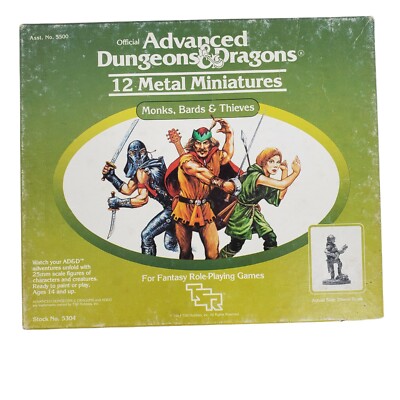 AD&D: Monks, Bards & Thieves 12 Metal Miniautres Set 1983 Painted RPG Dungeons