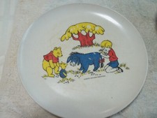 Vintage WALT DISNEY 1964 WINNIE THE POOH Melamine PLATE BOWL CUP set